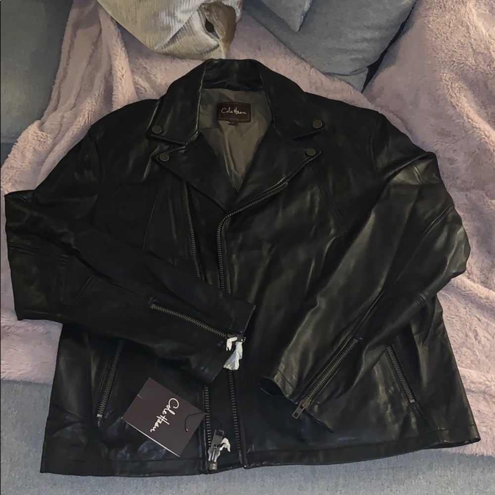 Black leather jacket